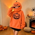thumbnail image 6 of Sentuca Teen Hoodies Halloween Innovation Pumpkin Playful Prints Sweatshirts with Pocket Long Sleeve Warm Party Girls and Boys Clothes Size 15Y, 6 of 8