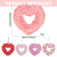 thumbnail image 2 of Valentines Day Wreath, 14 Inch Romantic Artificial Foam Rose Heart Wreath, Floral Hanging Wreath for Front Door Decor, Ideal for Valentine's Day, Wedding and Anniversary Decorations, 2 of 6