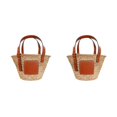 thumbnail image 2 of Minnieouse Bolso de playa de tamaño elegante y ecológico, bolso de paja para mujer, bolso clásico Simple a la moda para mujer, color natural S color natural S 2Conjunto, 2 of 6
