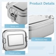 thumbnail image 4 of 4Pcs 550ML Bento Boxes, Stainless Steel Lunch Boxes, Portable Metal Food Storage Containers, Reusable Dishwasher Safe Snack Boxes, Lockable Clips to Leak Proof, 4 of 6