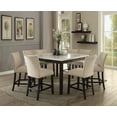 thumbnail image 4 of ACME Nolan Counter Height Table, White Marble & Weathered Black (Chairs Separately), 4 of 5