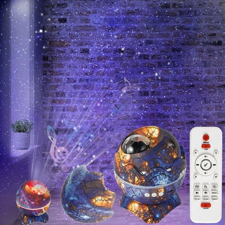

Bluetooth Dinosaur Eggs Galaxy Projector 16 White Noise Sounds LED Projector Lamp 4 Control Methods USB Powered Dinosaur Starry Projector 360°Rotation LED Star Projector Light for Bedroom Living Room