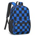 thumbnail image 2 of Blue and Black Checkered Pattern 17" School Backpacks for Teens,Waterproof Oxford Fabric,S-Shape Padded Straps for School,Travel,Hiking,Camping, 2 of 6