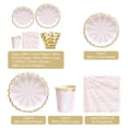 thumbnail image 2 of Amdohai 8PCS Disposable 9 Inch Plates Pink Stripes Compostable Paper Tableware Set, 2 of 9