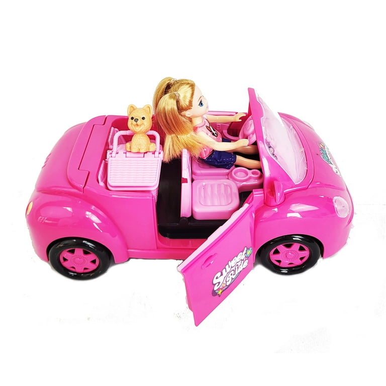 Sweet Ride Car and Doll Set Pink Convertible 4 Seater with Doll