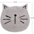 thumbnail image 3 of Alfombra de baño absorbente suave y antideslizante con diseño de gato de dibujos animados, para entrada de sala de estar, color blanco, felpudo antideslizante para baño, 60 x 60 cm, 3 of 5