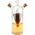 thumbnail image 1 of czcpp-2 in 1 Olive Oil Vinegar Dispenser Cruet, Clear Glass Vinegar and Oil Bottles, Double Pourer Spout Oil Dispenser Bottle for Kitchen Cooking Container, 1 of 4
