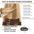thumbnail image 3 of SEGO Clip in Hair Extensions Human Hair Full Head 100% Real Remy Thick Hair Extensions Silky Straight Balayage Blonde Hair Pieces, 3 of 7