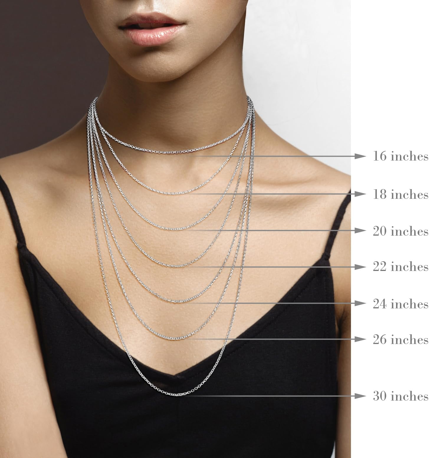 Miabella Italian 925 Sterling Silver Solid 2mm Cable Chain Necklace for Women Men | Diamond-Cut Link Necklace Made in Italy (Length 16 Inches (women's choker length))
