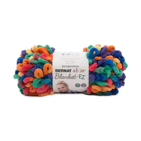 Bernat Jumbo 100% Polyester Bright Rainbow Yarn, 18 yd