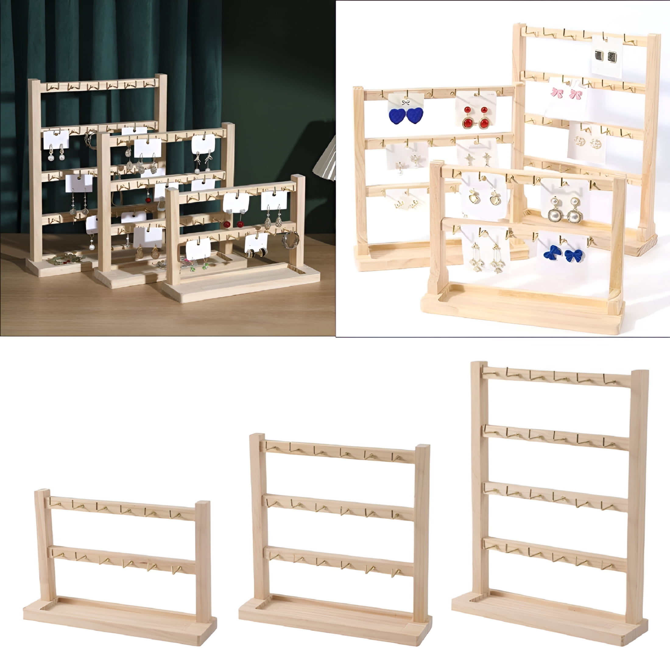 XIBUFE Elegant Key Holder Organizers Rack Personalized Keychain Storage Stand Holder Delicate Wood Key Rings Organizers Hanging Jewelry Organizer