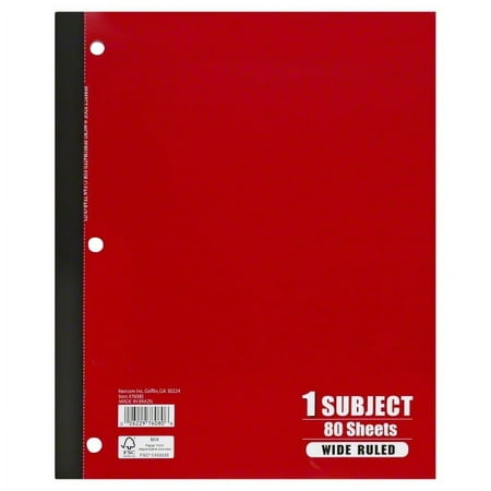 1-Subject Notebook, Wide Ruled