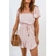thumbnail image 4 of ABPHQTO Vestido de mujer rosa con cintura elástica y volantes en el dobladillo floral, 4 of 5