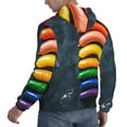thumbnail image 3 of KLL Rainbow Sausages On Dark Slate Print Mens Hoodie Long Sleeve Casual Pullover Hooded Sweatshirt Fashion Drawstring Hoodies with Pocket-, 3 of 6