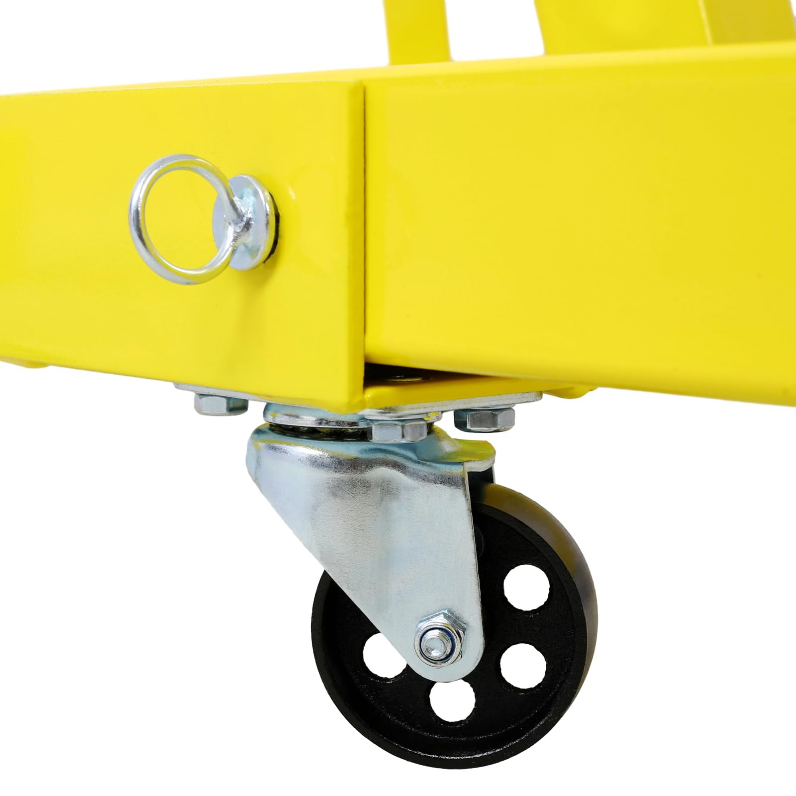 2 Ton(4000lbs) Folding Engine Hoist Cherry Picker, Shop Crane Hoist Lifter, Heavy Duty Steel with 6 Iron Caster Wheels