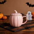thumbnail image 5 of Msgweeeg Insulated Mug Ceramic Coffee Mugs 400ml Pumpkin Themed Ceramic Mug with Lid Glossy Porcelain Tea Cocoa Cup Multi-Color Decorative Drink Cup for Desk Kitchen Halloween Tabletop, 5 of 8