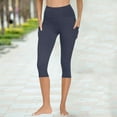 thumbnail image 5 of Aofany Women's High Waist Yoga Pants Stretch Capri Legging with Side Pockets Activewear Tummy Control Workout Pants, 5 of 7