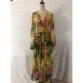 thumbnail image 1 of Faldas acampanadas divididas para mujer, falda de cintura alta con estampado de leopardo XBTCLXEBCO estampado de hojas, 1 of 2