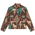 thumbnail image 4 of Jackets for Women Winter Coat Jackets Flannel Stand Collar Jacket(Southwest Horses Cacti Geometric Pattern,Size:S-4XL), 4 of 7