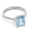 thumbnail image 3 of 2.50 T.C.W Emerald Cut Aquamarine Gemstone Classic Wedding Ring for Women Solid 14K White Gold Size 5.5 by Diamond-Capitals, 3 of 8