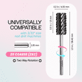 thumbnail image 3 of USA PANA Professional 3/32" Shank Size - Crystal Top Large Barrel Carbide Bit - Nail Drill Bit for Dremel Machine (2X Coarse, Black), 3 of 7
