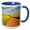 Blue/White, variant on 3drose, Washington State, Palouse. Roadway Through Canola Fields., 11oz Two-tone Black Mug