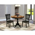thumbnail image 5 of HomeStock Antique Ambiance 3-Piece Mid Century Dining Set Include a Modern Dining Table and 2 Dining Chairs with Slatted Back - Black Finish, 5 of 6