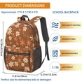 thumbnail image 3 of Daisy Pioneer Flower Brown Pattern 17" School Backpacks for Teens,Waterproof Oxford Fabric,S-Shape Padded Straps for School,Travel,Hiking,Camping, 3 of 6