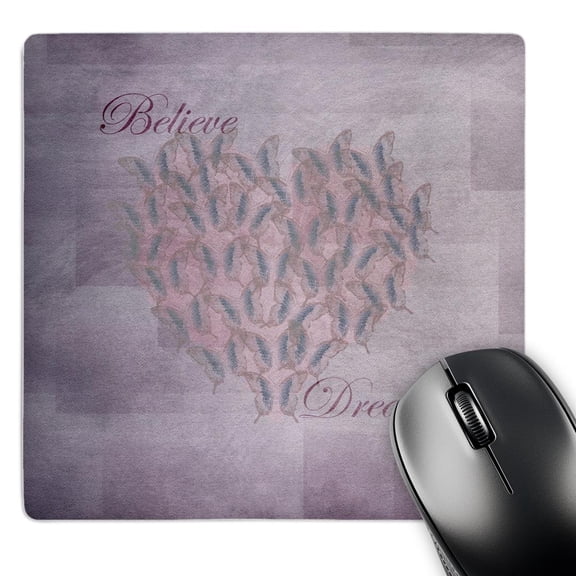 3dRose, Inspirational Believe and Dream Butterflies Art, MousePad