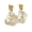 White, variant on SmartBy 1 Pair Women Stud Earrings Exaggerated Flower Shape Drop Earrings French Style Earrings Jewelry Accessories