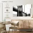 thumbnail image 4 of Elephant Stock Monochromatic Brooklyn Bridge Wall Art - Horizontal Multi Panel Canvas - Living Room Wall Decor - Architecture Multi Panel - White And Black Decor - 23" x 14", 4 of 4