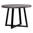 thumbnail image 1 of Table à Manger Ronde en Bois Massif Vieilli 42 Pouces - Gris/noir, 1 of 6
