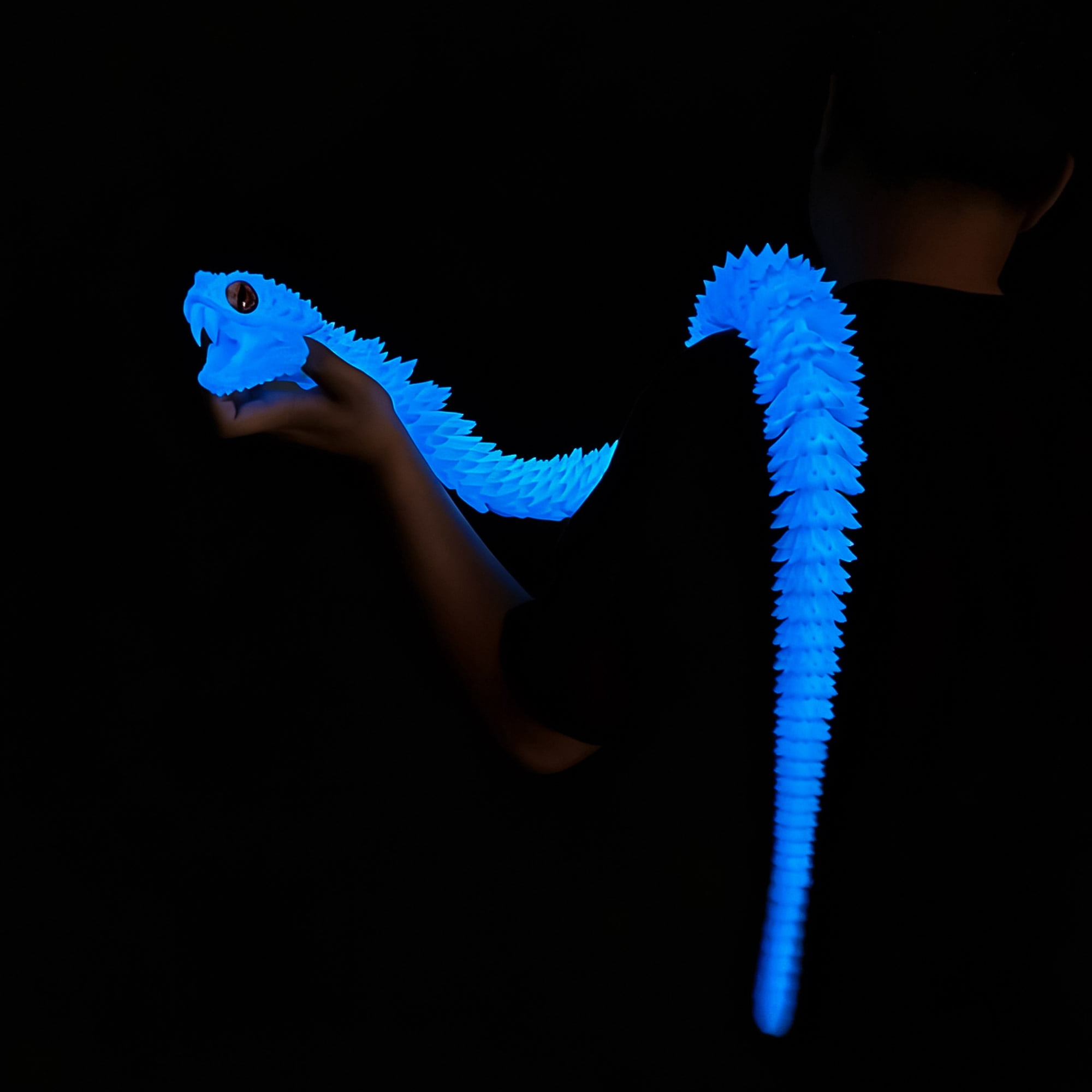 47.5inch 3D Printed snake,Flexible Joint Animal lacertid Figurines,Realistic Eyes, Home Office Decor,Fidget Toy for Adults Teens Boy Festival Gifts