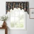 thumbnail image 2 of Ellis Curtain Regency Swag Shaped 3" Rod Pocket Valances for Windows 100" x 30" Navy, 2 of 5