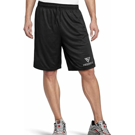 HEEDFIT Men's Mesh Gym Shorts with Pockets – Lightweight Breathable Running & Workout Shorts, Elastic Waist Athletic Shorts