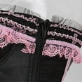 thumbnail image 3 of ZQGJB Corset Top Bustier Plus Size Women's Overbust Satin Floral Lace up Trim Renaissance Slimming Gothic Shapewear with Bowknot Decor Pink XXXXL, 3 of 3