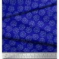 thumbnail image 2 of Soimoi Blue Silk Fabric Dot Abstract Printed Fabric 1 Yard 42 Inch Wide, 2 of 3