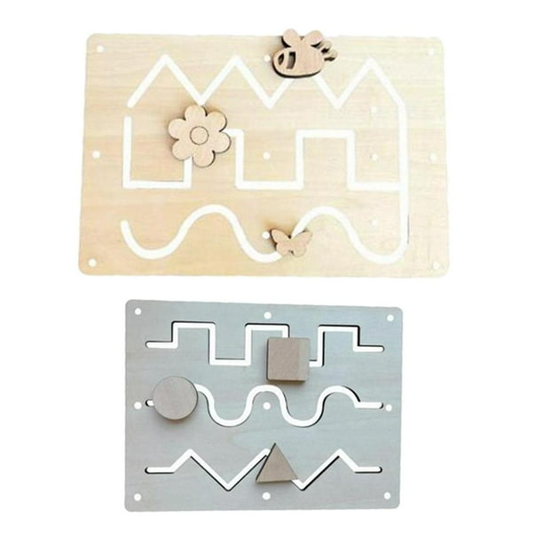 Tablero interactivo de madera para actividades infantiles: juguete educativo inspirado en los principios Montessori Estilo B