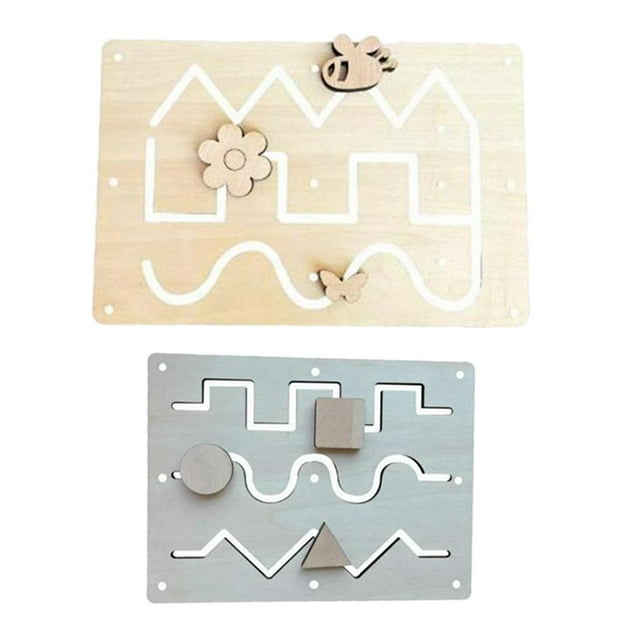 Tablero interactivo de madera para actividades infantiles: juguete educativo inspirado en los principios Montessori Estilo B