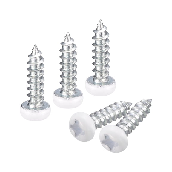 ST2x12mm White Screws Self Tapping Screws, 100 Pack Pan Head Phillips Wood Screws for Woodworking
