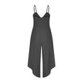 thumbnail image 5 of qolati Jumpsuits for Women 2024 Summer Dressy Spaghetti Straps Ruched Drawstring Wide Leg Romper Casual Tank Overalls Outfits with Pockets, 5 of 7