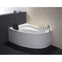 EAGO  5 ft. Single Person Corner White Acrylic Whirlpool Bath Tub - Drain on Right