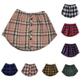 thumbnail image 4 of Wyobmus Shirt Extender for Women Detachable Skirt Plaid Fake Skirt Fake Hem Half Length Skirt S-5XL B-Blue, 4 of 4