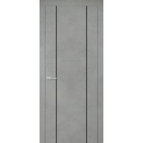 Modern Wood Interior Door with Hardware | Planum 0017 Concrete | Single Panel Frame Trims | Bathroom Bedroom Sturdy Doors-36" x 96"