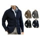 thumbnail image 4 of Elegante y cálida, perfecta para citas o fiestas. Chaqueta informal de cuello alto y escote en V en azul oscuro, talla 3XL, 4 of 6