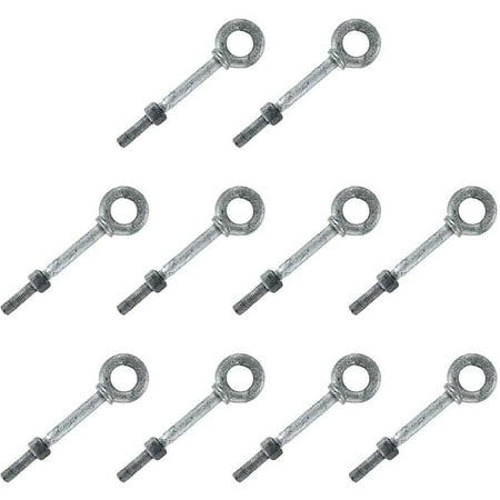 

CYQUIO 5/16 x 2-1/4 Galvanized Shoulder Eye Bolt - 10 Pack