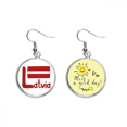 thumbnail image 1 of Letonia bandera nacional rojo patron Pendiente Sol Flor Pendiente Joyas Moda Unbranded M, 1 of 3