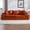 Orange + Corduroy + 4 Seat + Memory Foam, variant on Oversized Boneless 4-Seat Sofa with Cup Holder & Side Pockets, Corduroy Cloud Couch Bed with 5 Pillows, No Assembly, Emerald, Ships 2 Pkgs