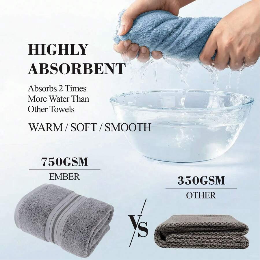 Extra Large Bath Towels (2 Pack) -  35"X70" Ultra Oversize Bath Sheet - 750 GSM 100% Cotton - Super Thicker / Super Soft / Super Absorbent,Use For Spa, Hotel, Beach, Gym, And Home