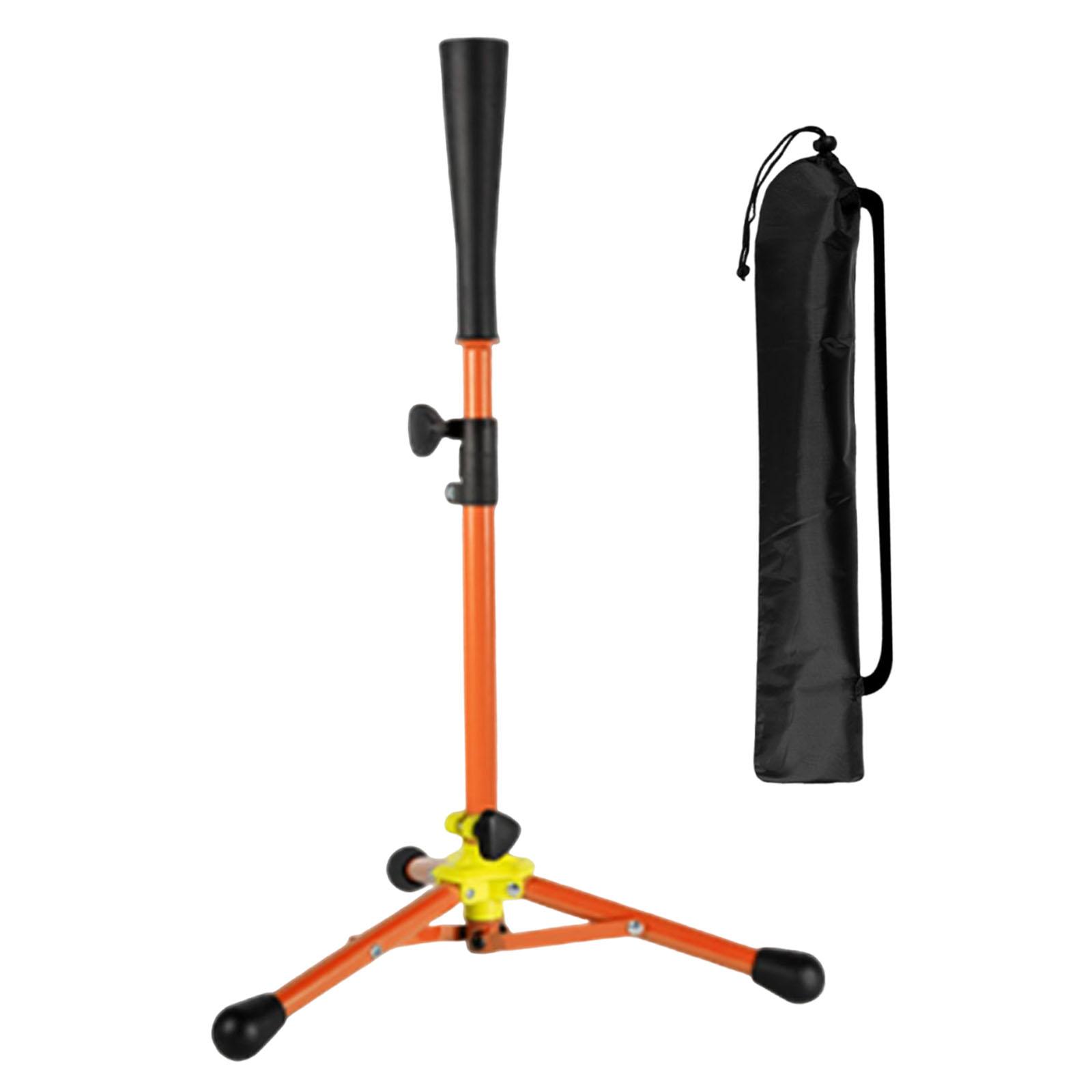 Dualoai Baseball Batting Tee with Carry Bag, Adjustable, Convenient, Portable, Foldable, Orange